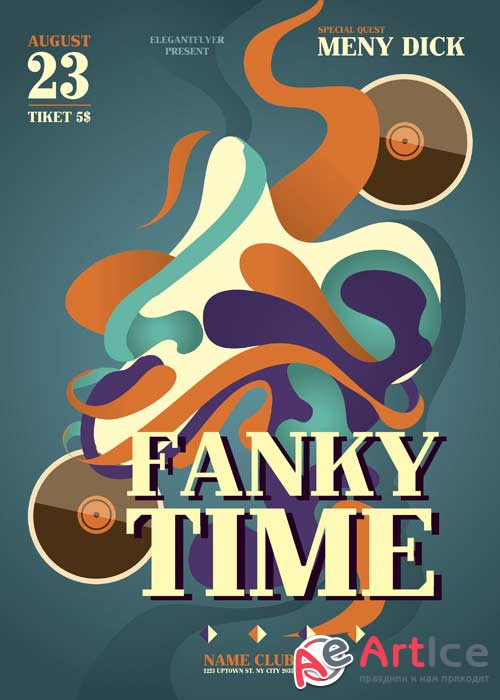 Fanki Time V5 Flyer PSD Template + Facebook Cover