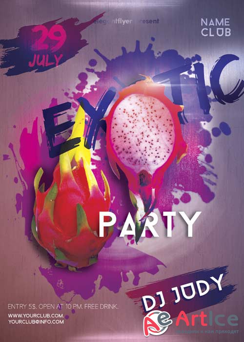 Exotic Party V12 Flyer PSD Template + Facebook Cover