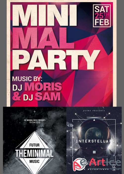 Minimal Party 3in1 V14 Flyer Template