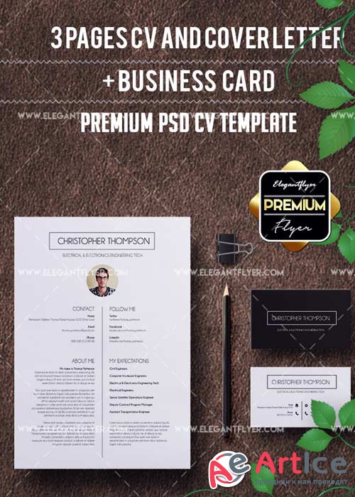 CV Premium CV and Cover V44 Letter PSD Template