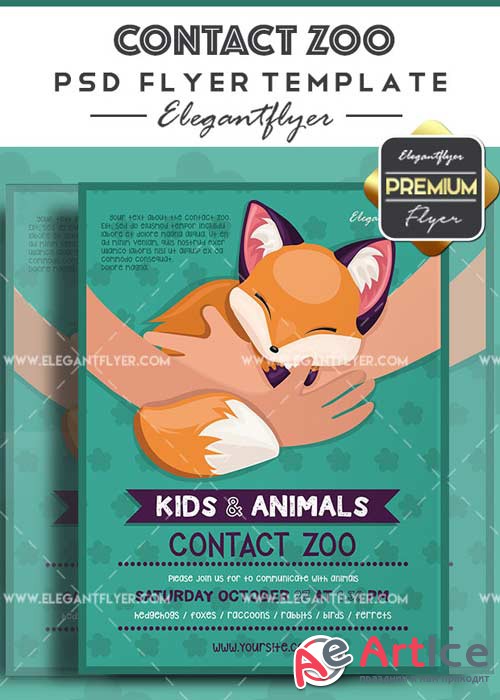Contact Zoo V1 Flyer PSD Template + Facebook Cover