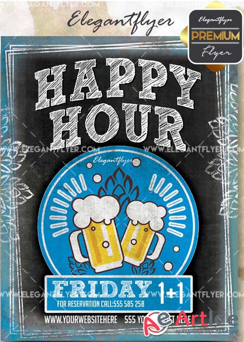 Happy Hour V47 Flyer PSD Template + Facebook Cover