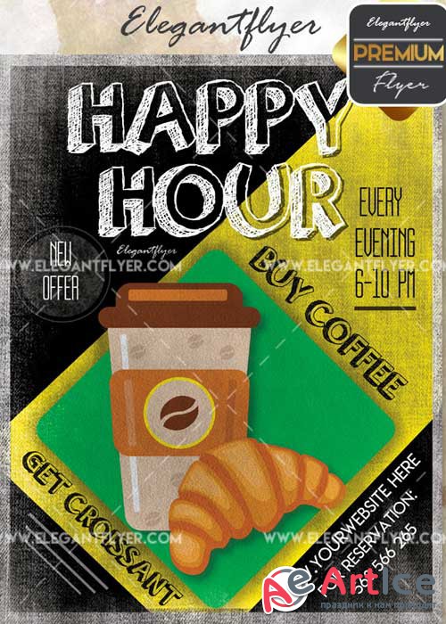 Happy Hour V48 Flyer PSD Template + Facebook Cover