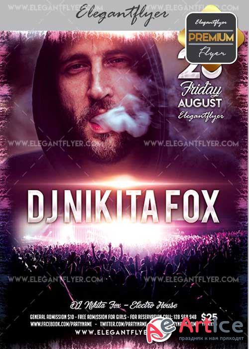 DJ Nikita V5 Flyer PSD Template + Facebook Cover