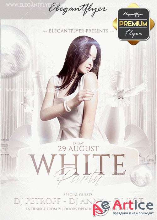 White Party V30 Flyer PSD Template + Facebook Cover