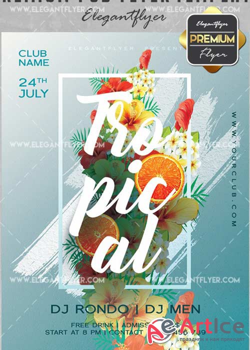 Tropical V20 Flyer PSD Template + Facebook Cover
