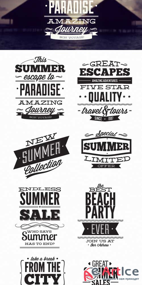 Super Premium Typography Set - Summer typographic elements