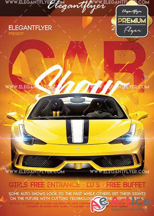 Car Show V8 Flyer PSD Template + Facebook Cover