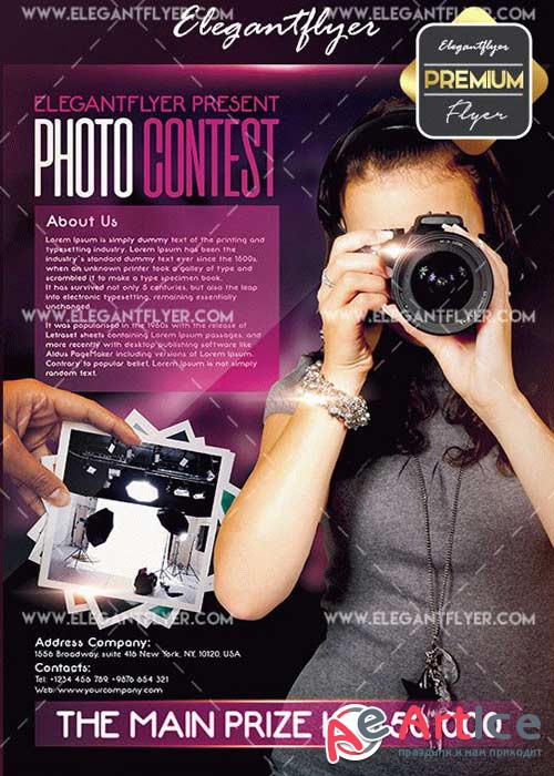 Photo Contest V2 Flyer PSD Template + Facebook Cover