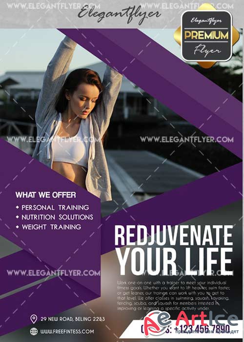 Fitness V49 Flyer PSD Template + Facebook Cover