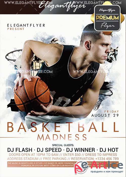 Basketball Madness V16 Flyer PSD Template + Facebook Cover