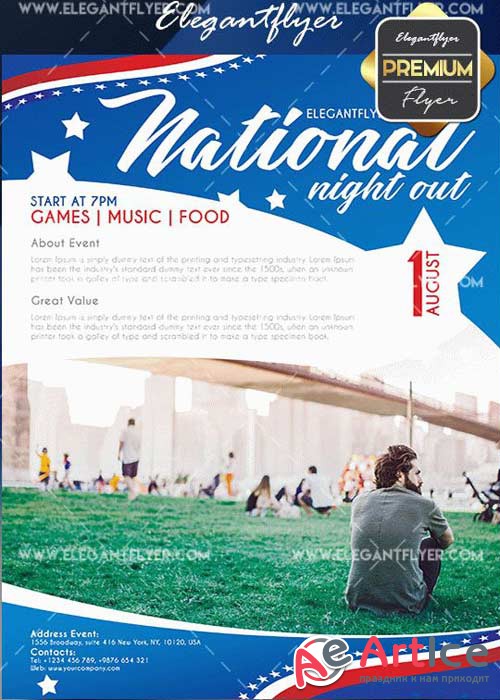 National Night Out V6 Flyer PSD Template + Facebook Cover