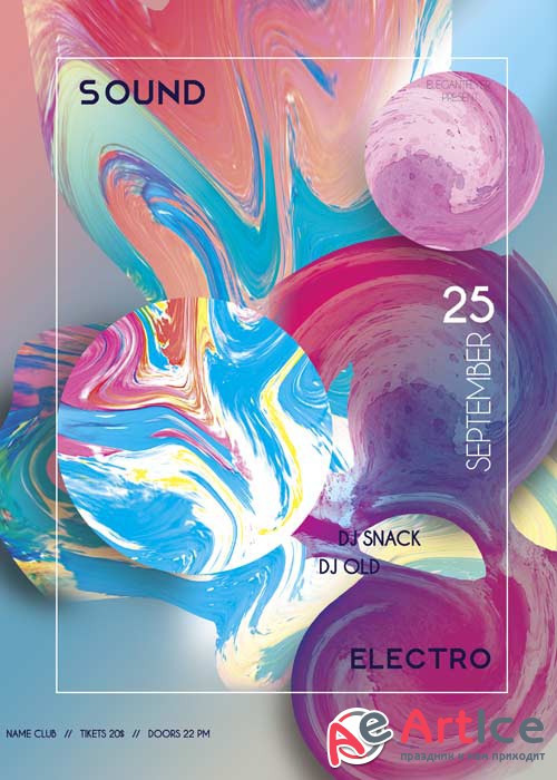 Electro Sound V33 Flyer PSD Template + Facebook Cover