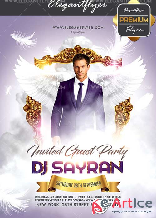 Invited Guest Party V8 Flyer PSD Template + Facebook Cover