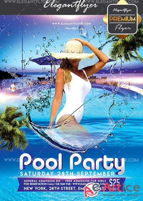Pool Party V05 Flyer PSD Template + Facebook Cover