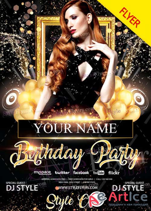 Birthday Party V37 Flyer PSD Template