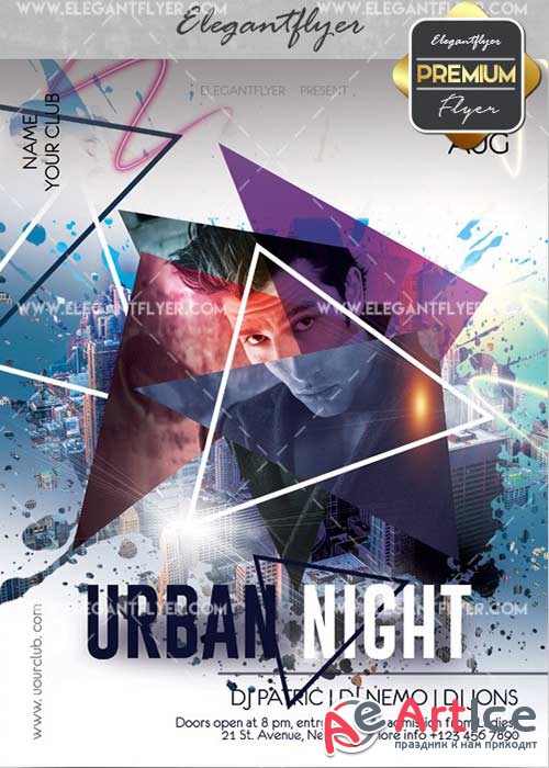 Urban Night V31 Flyer PSD Template + Facebook Cover