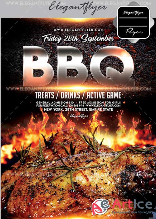 BBQ V32 Flyer PSD Template + Facebook Cover