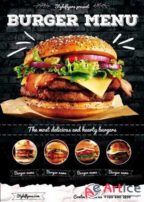 Burger Menu V32 PSD Flyer Template