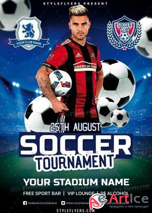 Soccer Tournament V30 PSD Flyer Template