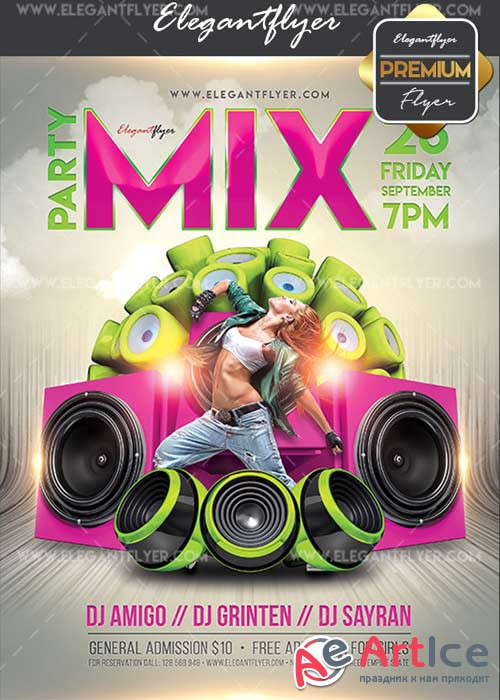 Mix Party V7 Flyer PSD Template + Facebook Cover
