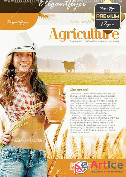 Agriculture Corporate V1 Flyer PSD Template + Facebook Cover