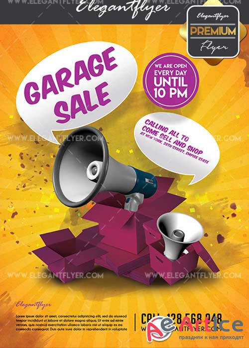 Garage Sale V4 Flyer PSD Template + Facebook Cover