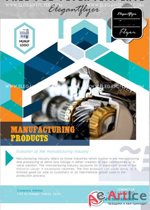 Manufacturing Producrts V4 Flyer PSD Template + Facebook Cover