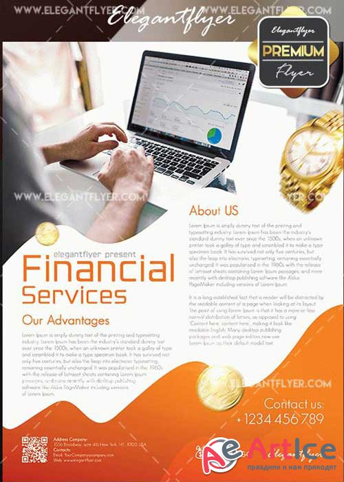 Financial Services V5 Flyer PSD Template + Facebook Cover