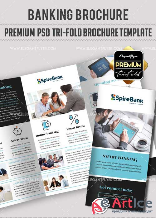 Banking V1 Premium Tri-Fold PSD Brochure Template