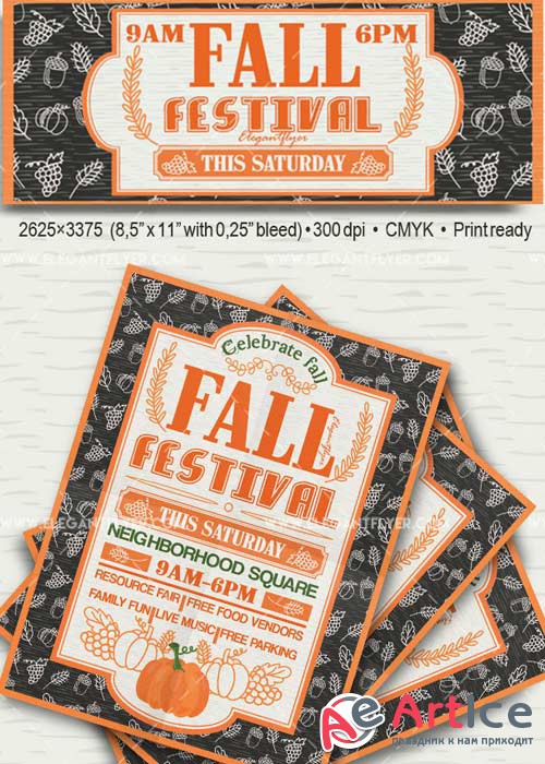 Fall Festival V18 Flyer PSD Template + Facebook Cover