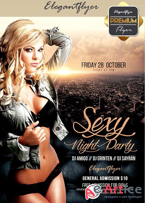 Sexy Night Party V19 Flyer PSD Template + Facebook Cover