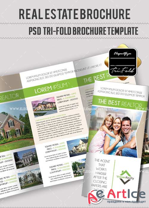 Real Estate Trifold V1 Brochure Template in PSD