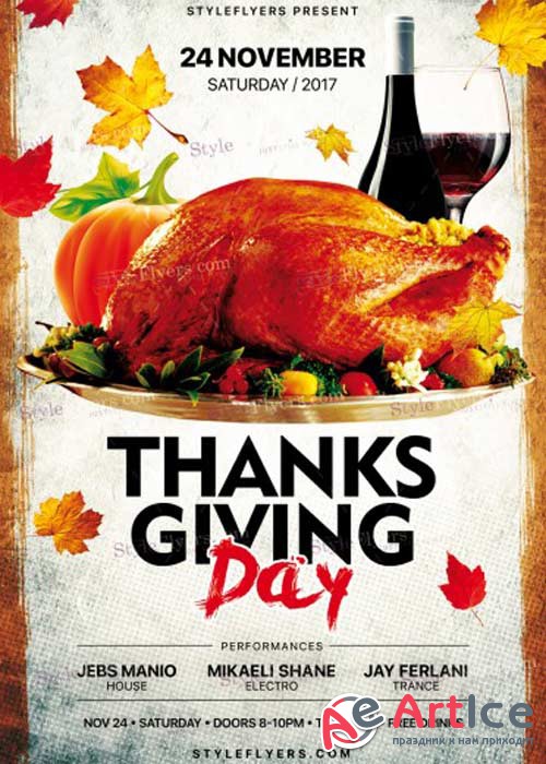 Thanksgiving Day 2017 V15 PSD Flyer Template