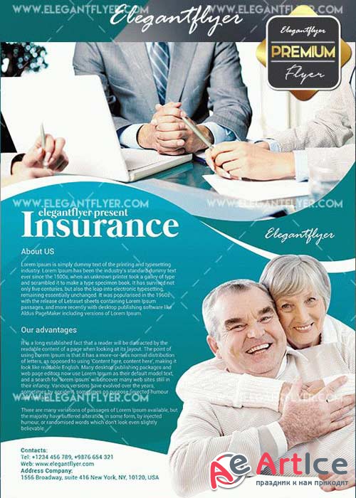 Insurance V3 Flyer PSD Template + Facebook Cover