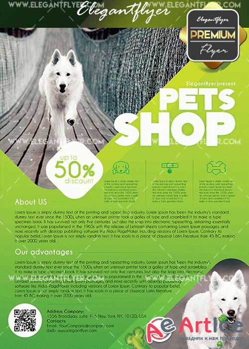 Pets Shop V9 Flyer PSD Template + Facebook Cover
