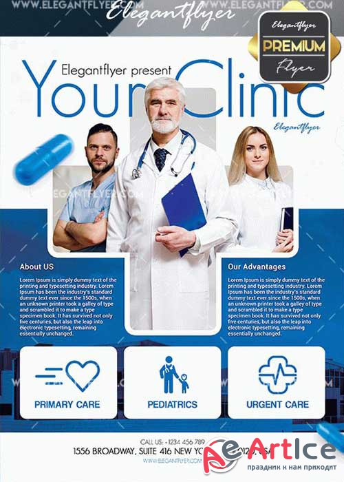 Clinic V22 Flyer PSD Template + Facebook Cover