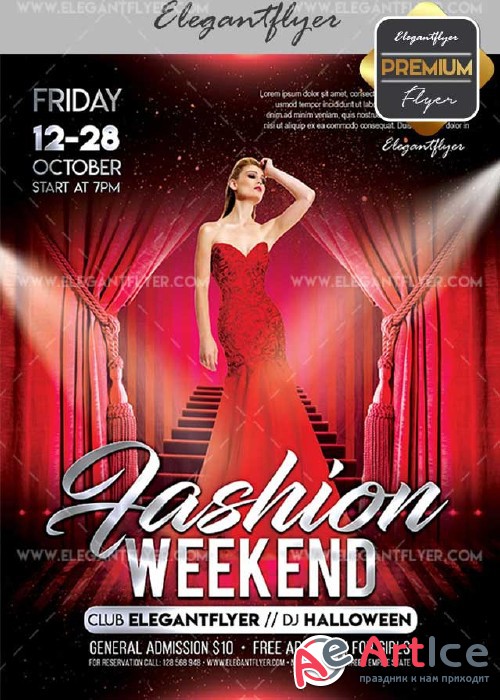 Fashion Weekend Flyer PSD V20 Template + Facebook Cover