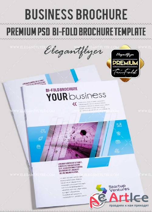 Business V27 Premium Bi-Fold PSD Brochure Template