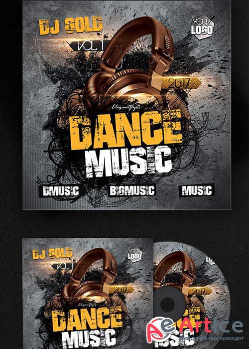 Dance Music V5 Premium CD Cover PSD Template