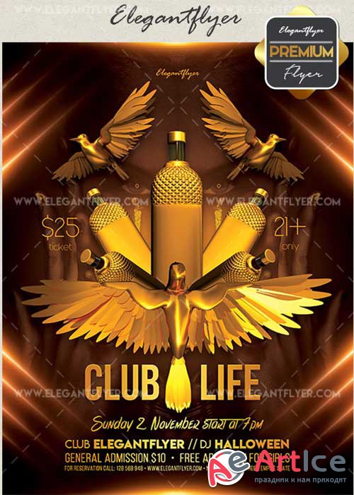 Club Life V31 Flyer PSD Template + Facebook Cover