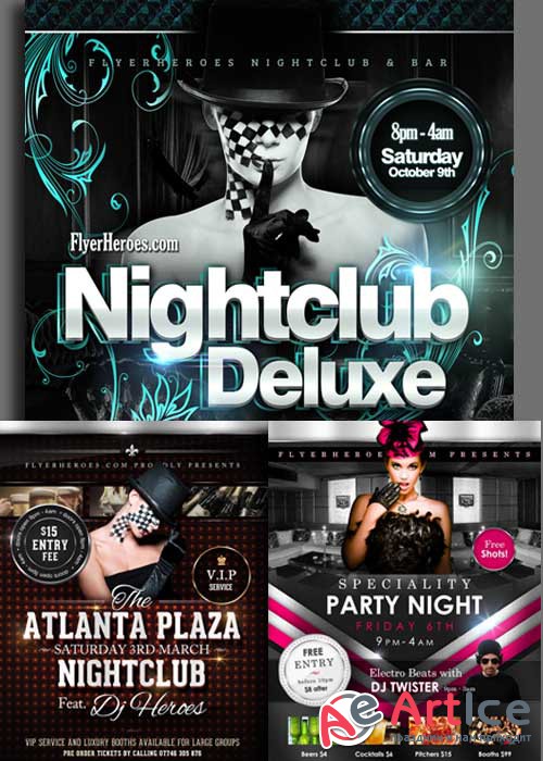 Nightclub 3in1 V3 Flyer Templates