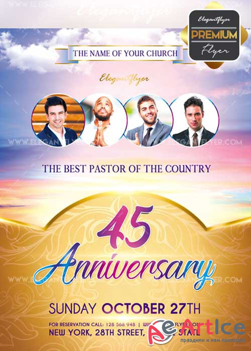 Pastor Appreciation V27 Flyer PSD Template + Facebook Cover