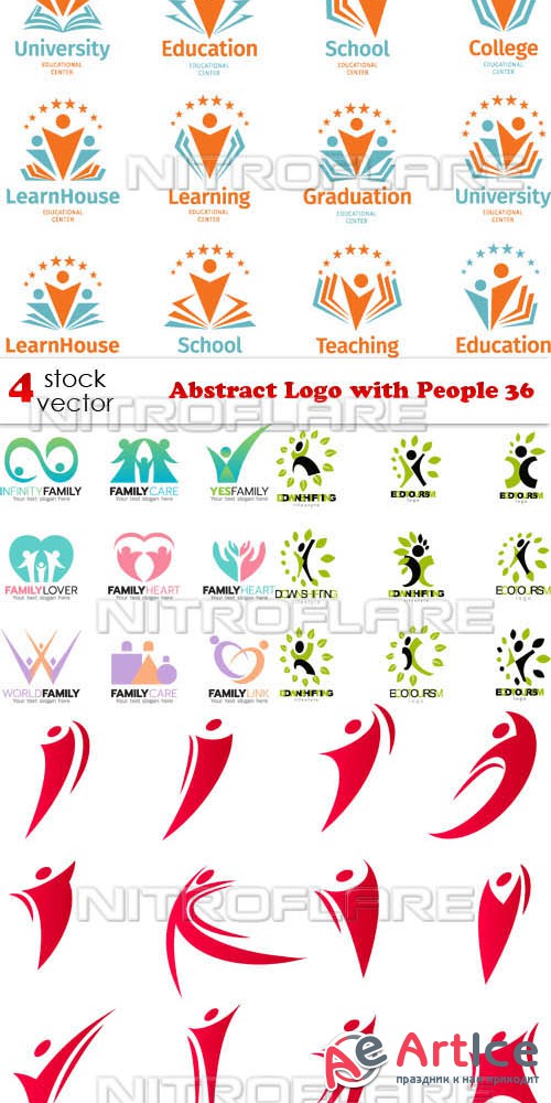 Vectors - Abstract Logo with People 36