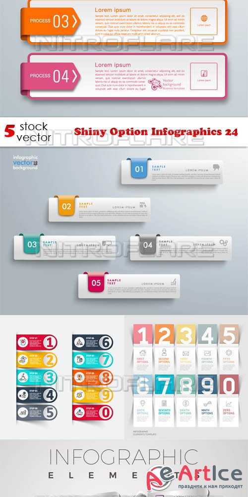 Vectors - Shiny Option Infographics 24
