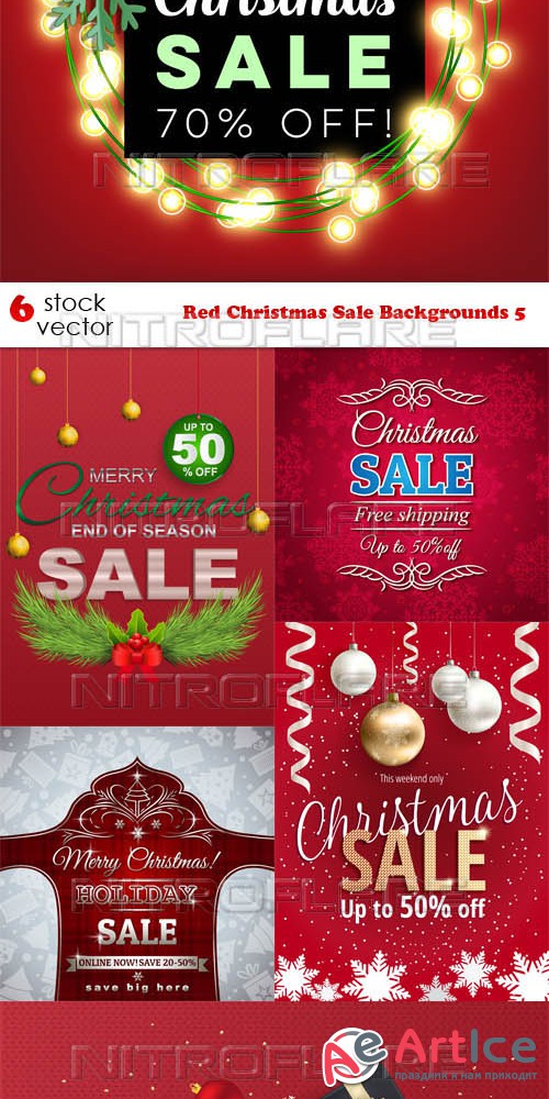 Vectors - Red Christmas Sale Backgrounds 5