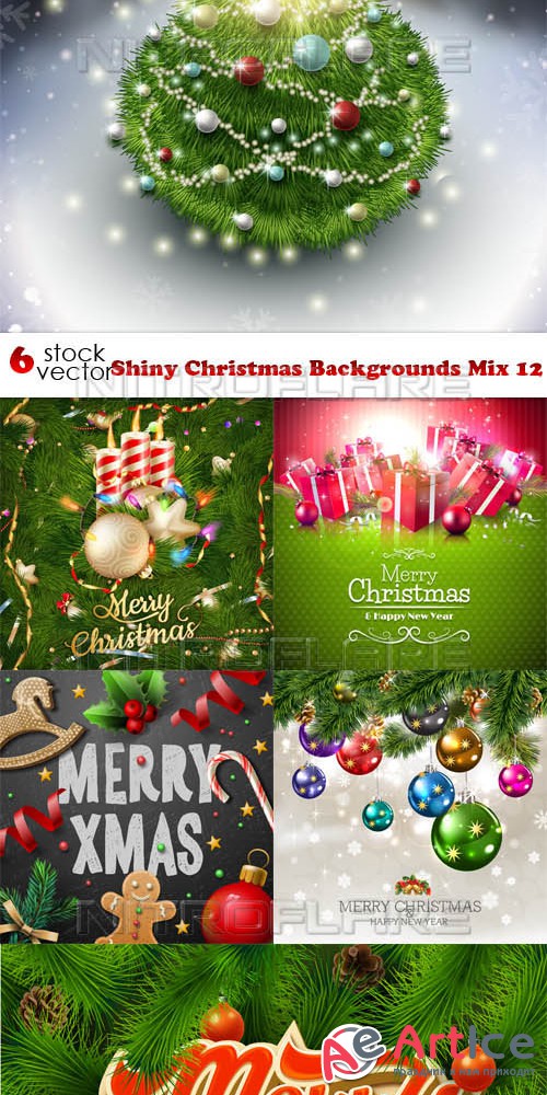 Vectors - Shiny Christmas Backgrounds Mix 12