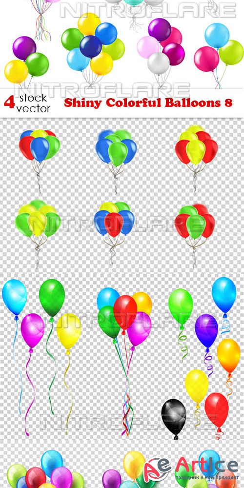 Vectors - Shiny Colorful Balloons 8