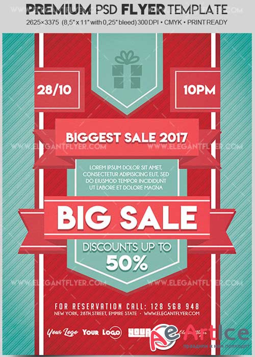 Big Sale V36 2017 Flyer PSD Template + Facebook Cover