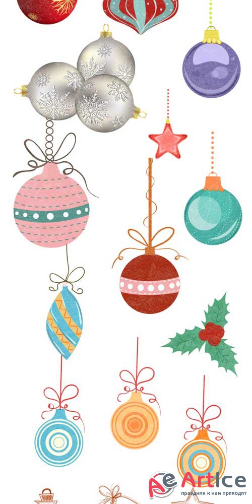 Christmas tree ornaments - Stock Vector
